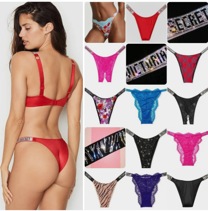 VICTORIA’S SECRET Rhinestone Shine Straps BRAZILIAN XS S M L XL XXL Pantie