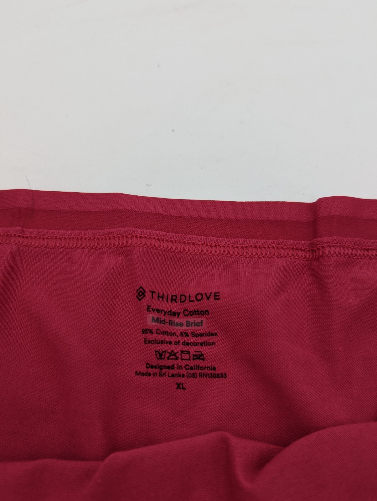 Third Love Everyday Cotton Mid Rise Brief Underwear Raspberry Pink Size XL