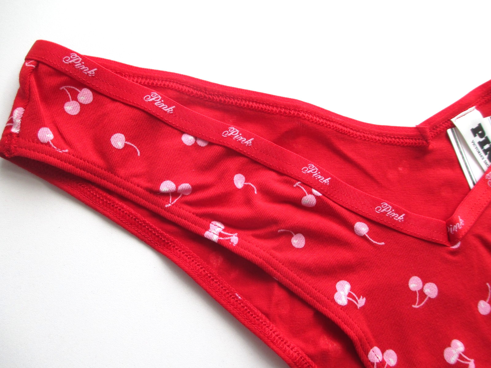 VICTORIA’S SECRET PINK Cotton Tanga High Leg Cheeky Panty S M L XL Red Cherries