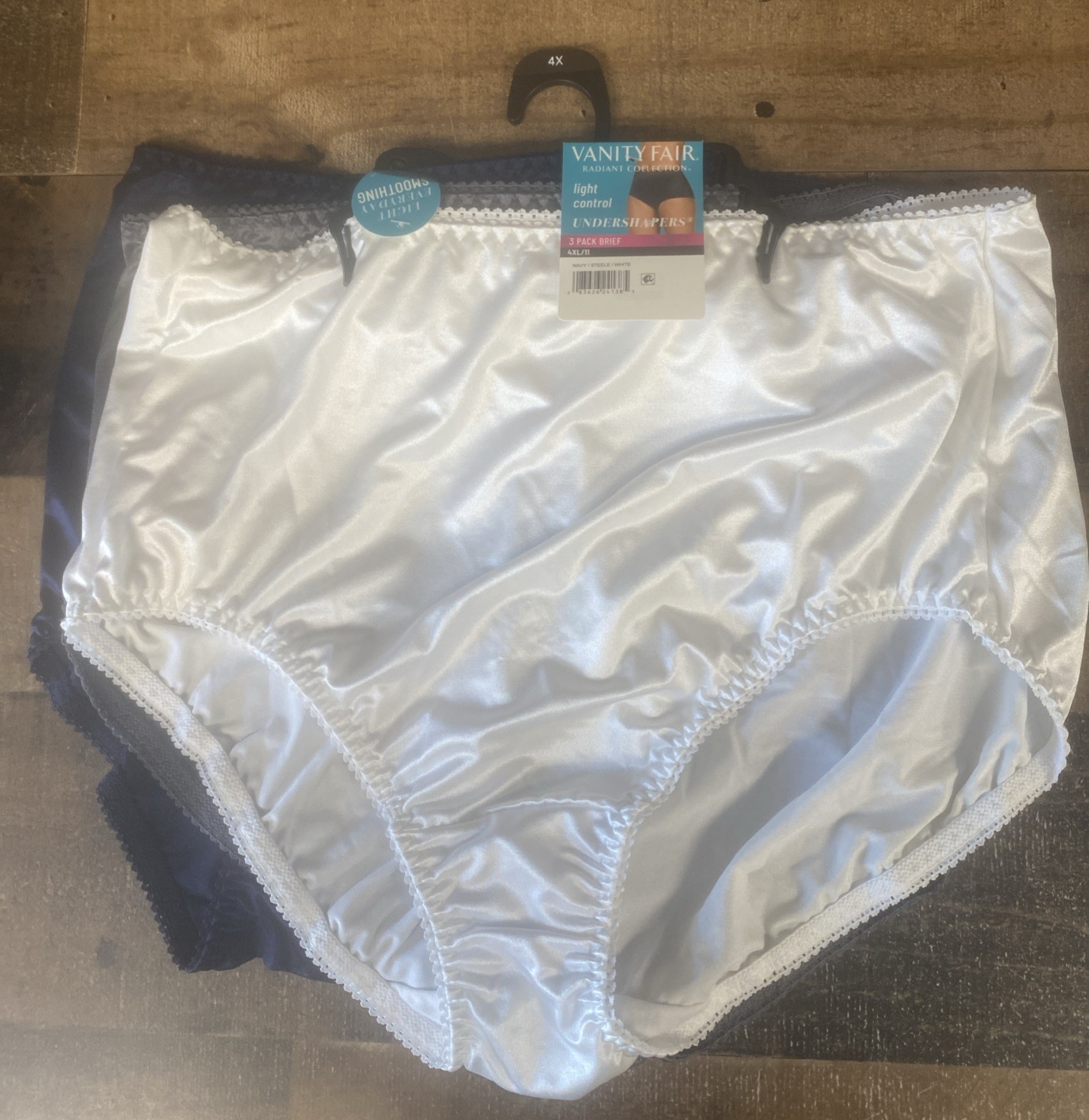 3 Pack VANITY FAIR WOMEN BRIEFS 4XL/11 Light control Undershaper Navy/Gray/White