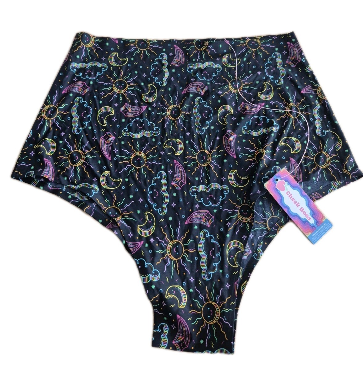 Cheek Boss Panty Womens 2XL High Waist Cheeky Underwear Cloud Sun Panties New