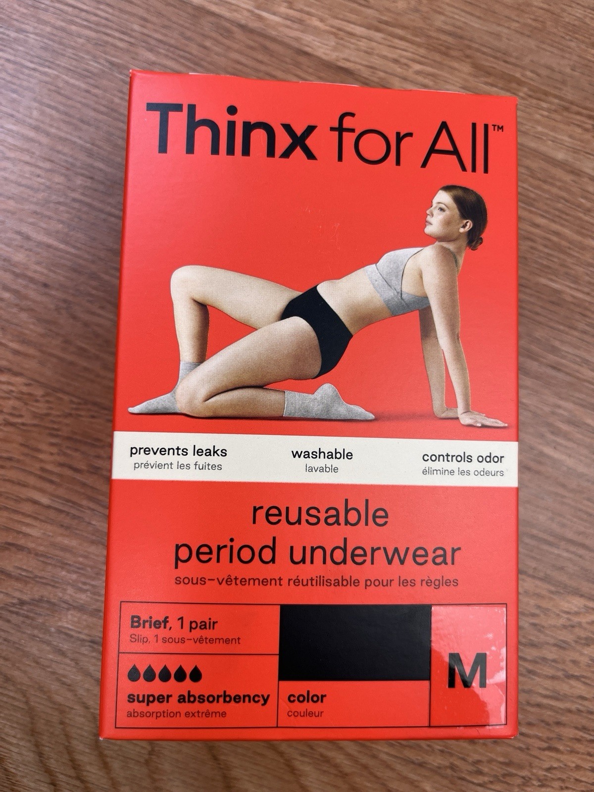 Lot of 4 Pairs THINX Reusable Period Briefs Underwear Super Absorbant Medium NEW