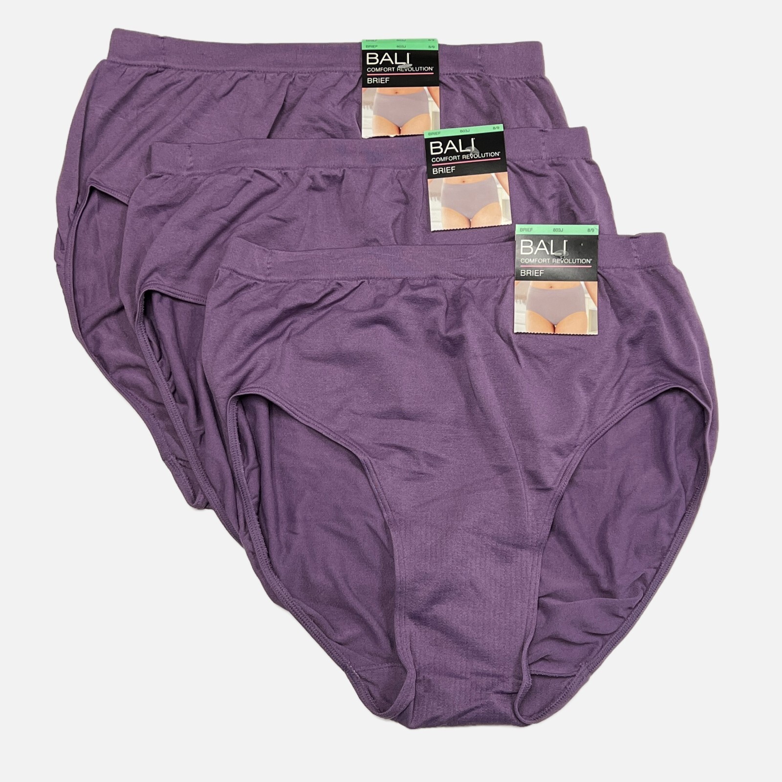 Bali Comfort Revolution Brief Panty 8/9 NWT 803J 3 PACK Panties Size 8 / 9
