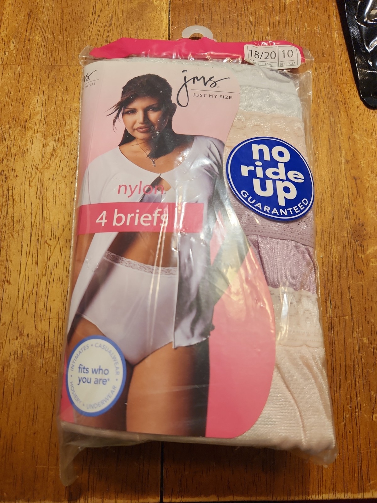 Just My Size Nylon Brief Panties size 10 Pack Of 4 Soft Colors 2009 Silky Smooth