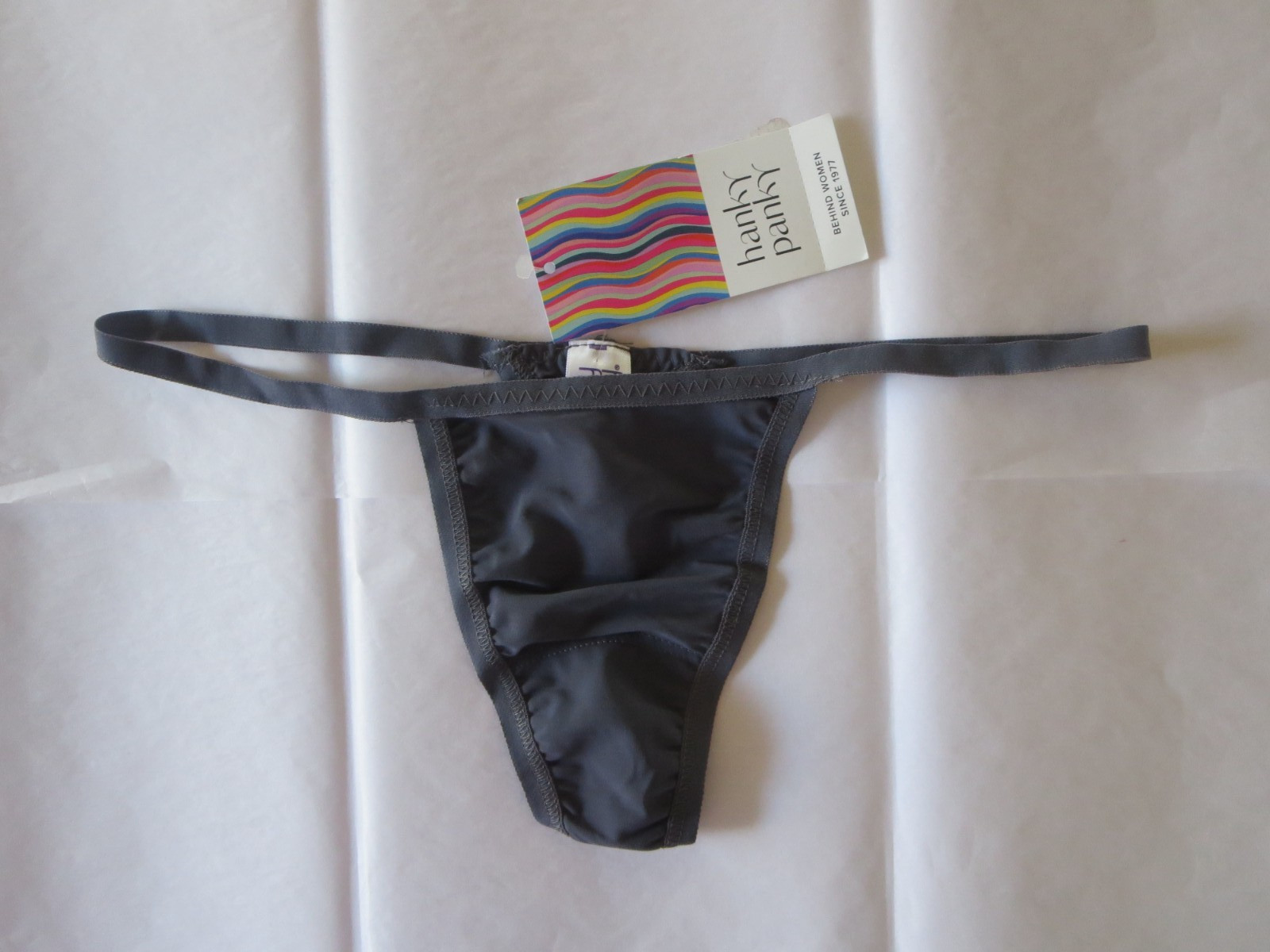 HANKY PANKY BREATHESOFT G-STRING THONG PANTY, #6J2054B, GRANITE, ONE SIZE, NWT