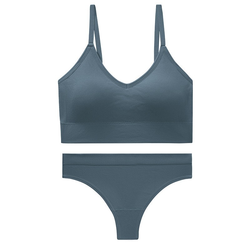 Backless Seamless Design Bra for Women Unwired Sports Underwear Set One Size