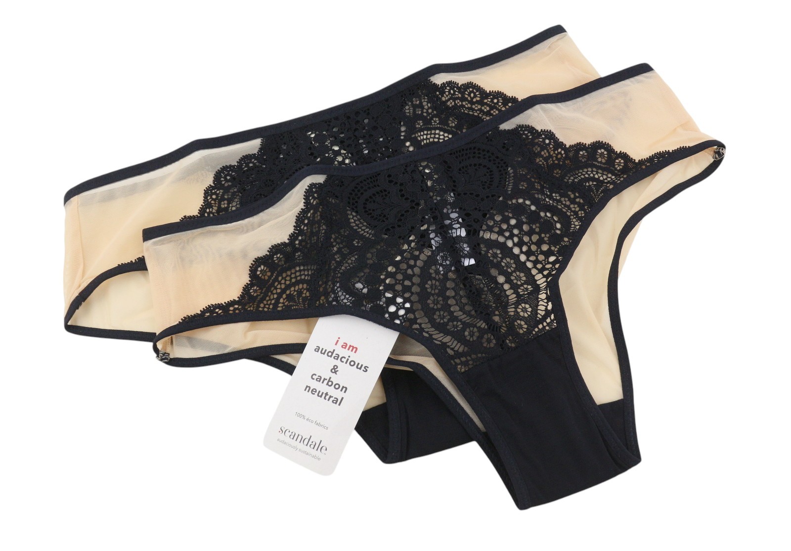 SCANDALE Le Shorty Sublime-Nude A14 Women’s Panties M Lace Tulle 3-Pack