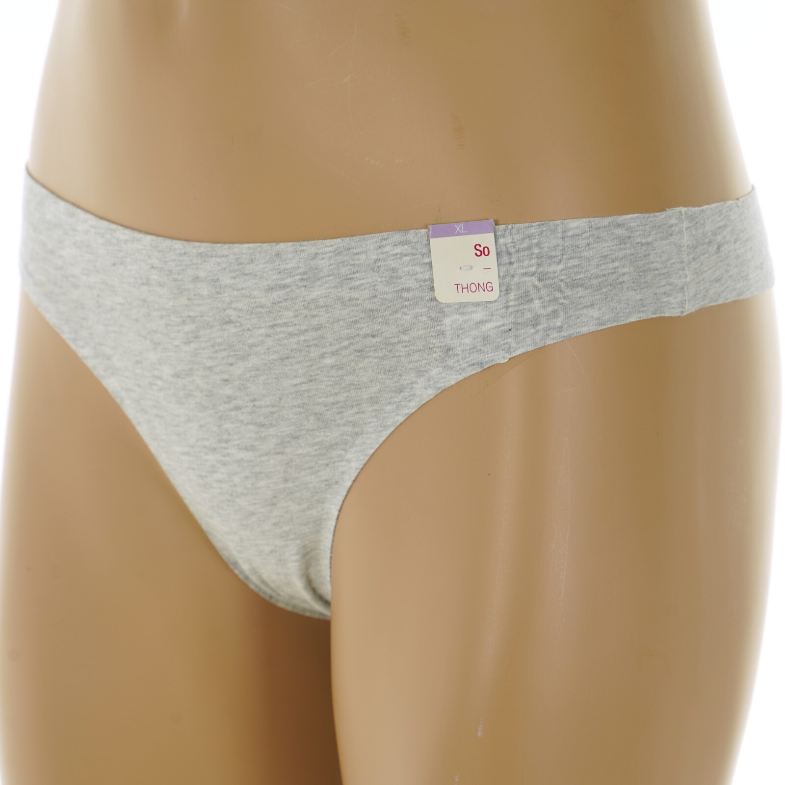 SO INTIMATES Junior’s Size 15-17 X-LARGE Heather GREY THONG Panties #SO83-005