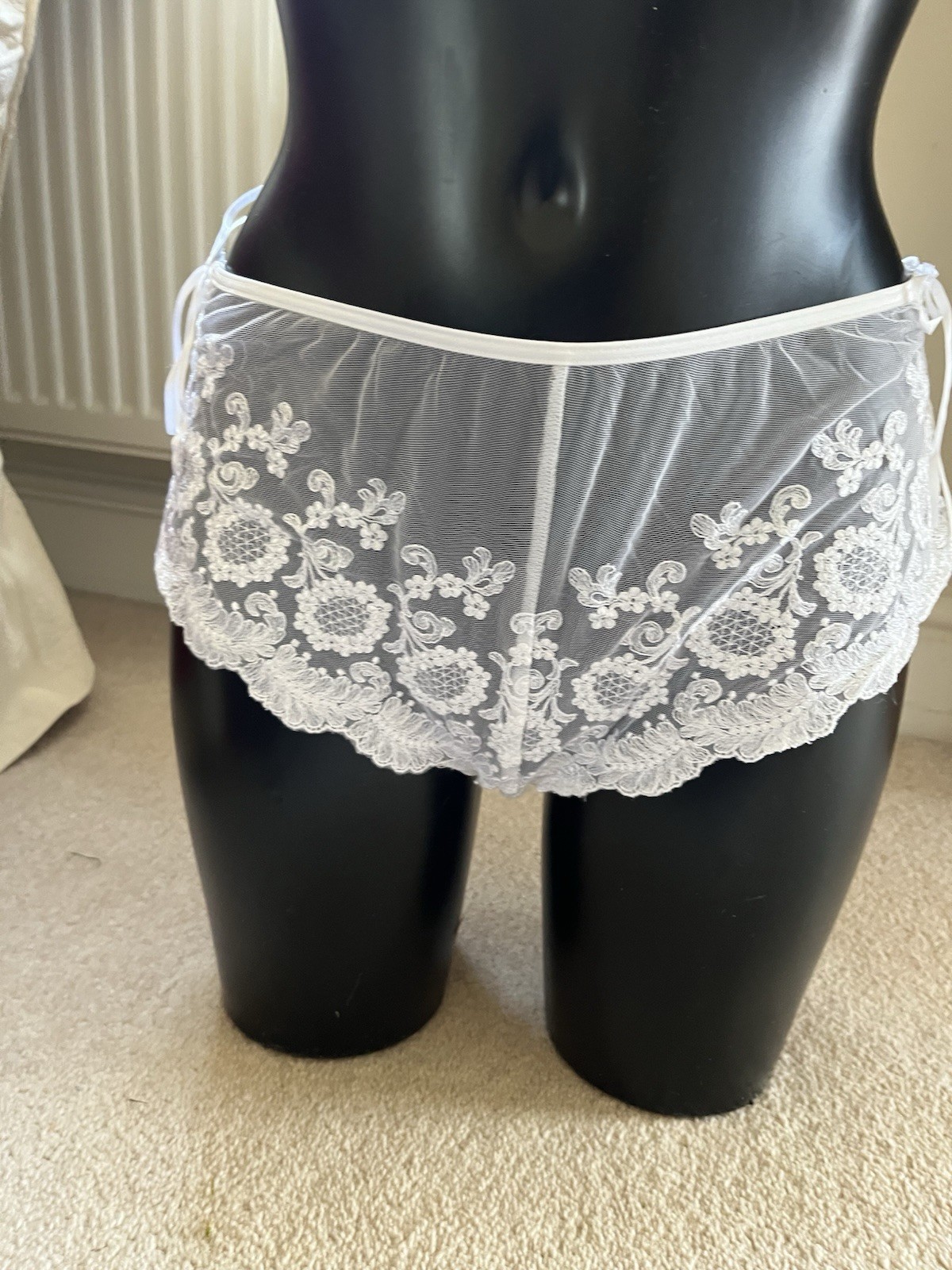 George Collection Ladies Knickers Panties White Lace UK 12 (PA42)
