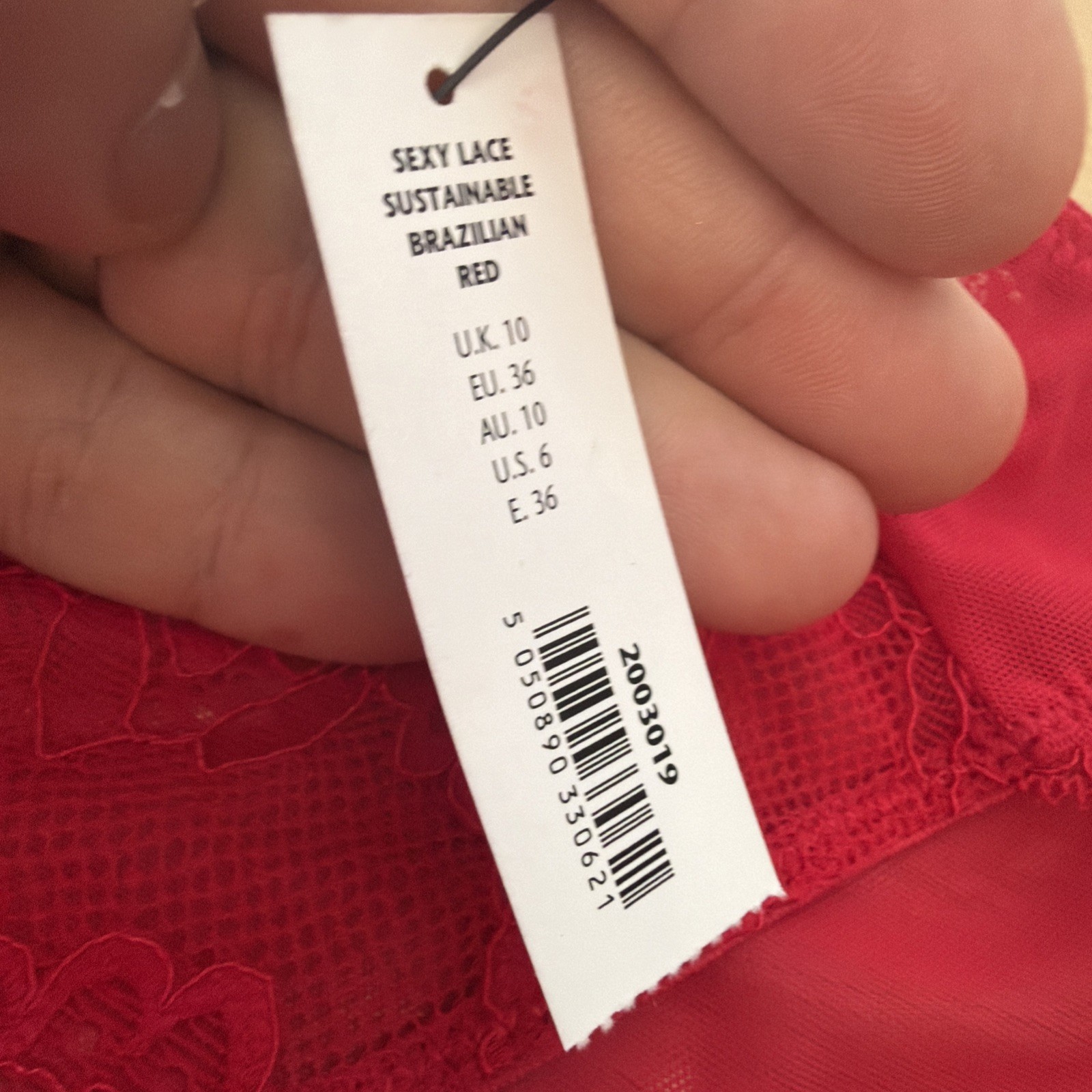 Ann Summers Sexy Lace Planet Size 10 Brazilians Briefs Red R220