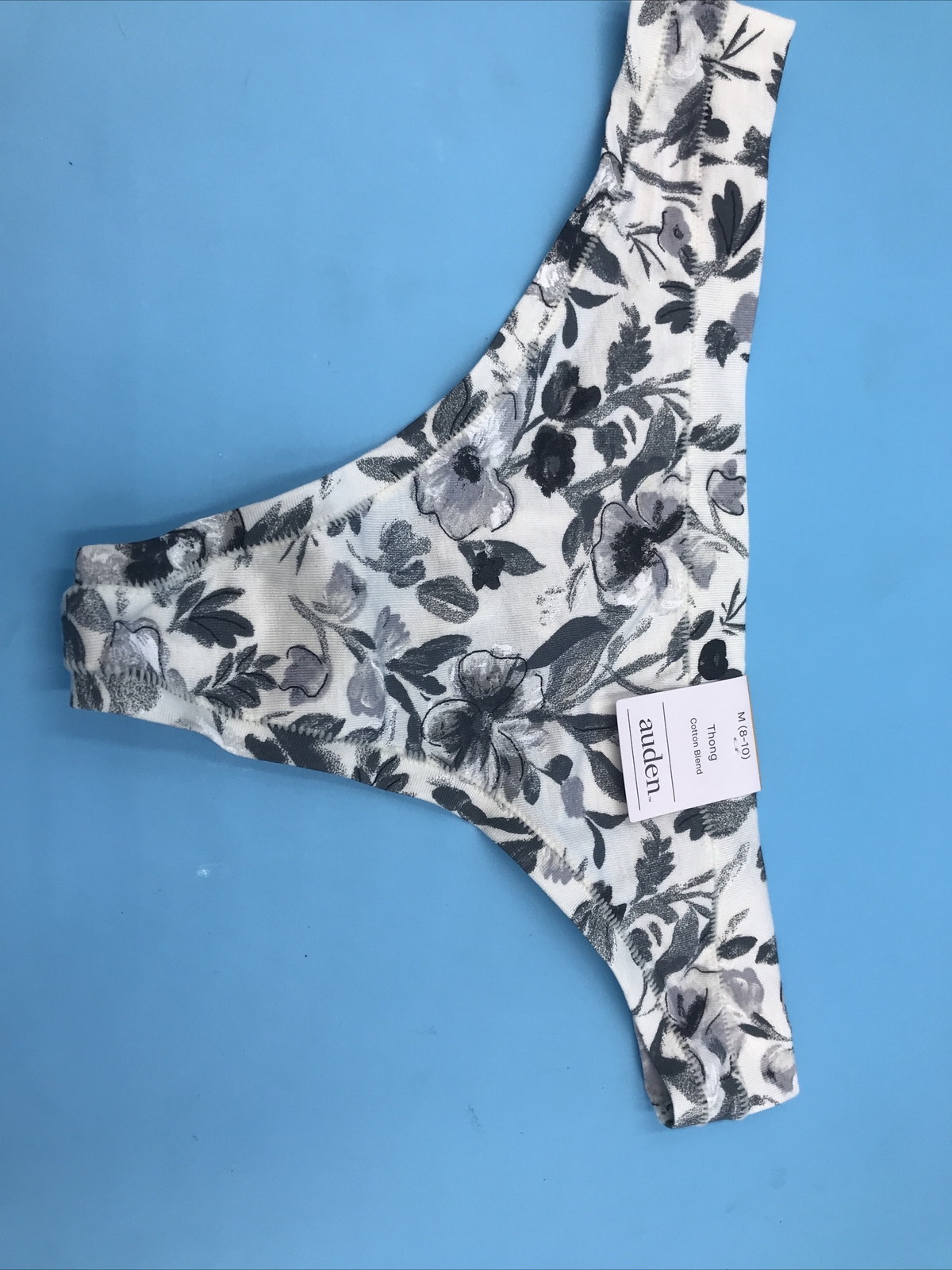 6 Auden Womens Thong Underwear Multi-Colored Grey M (8-10) T3552