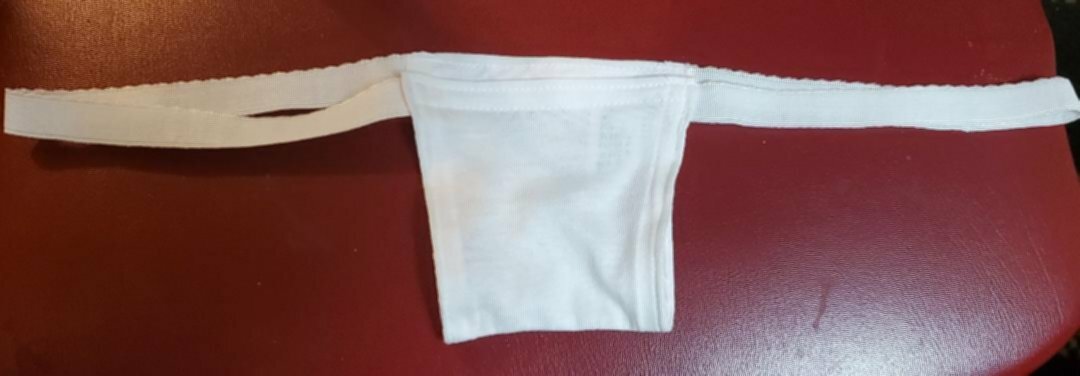 3 Pair White Cotton NOVELTY PANTIES One Size Fits All Like G-strap or Chastity