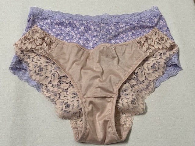 Maidenform 2 Pair Underwear M Boyshort and Lace Tanga Pink Purple 40159 40760