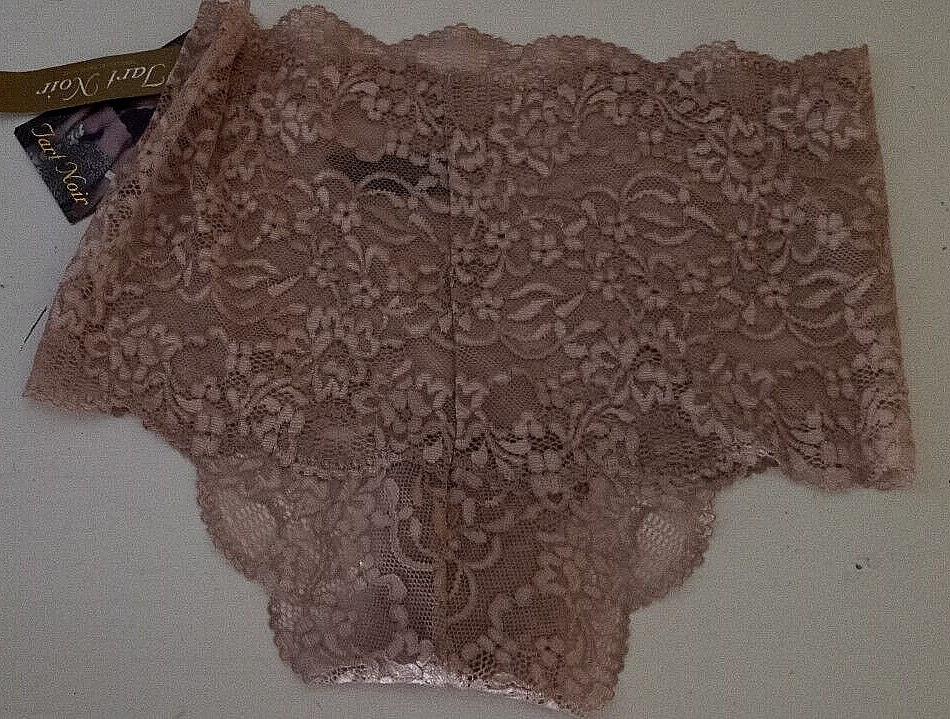 Tart Noir 90% nylon, 10% spandex solid beige lace brief Size Small