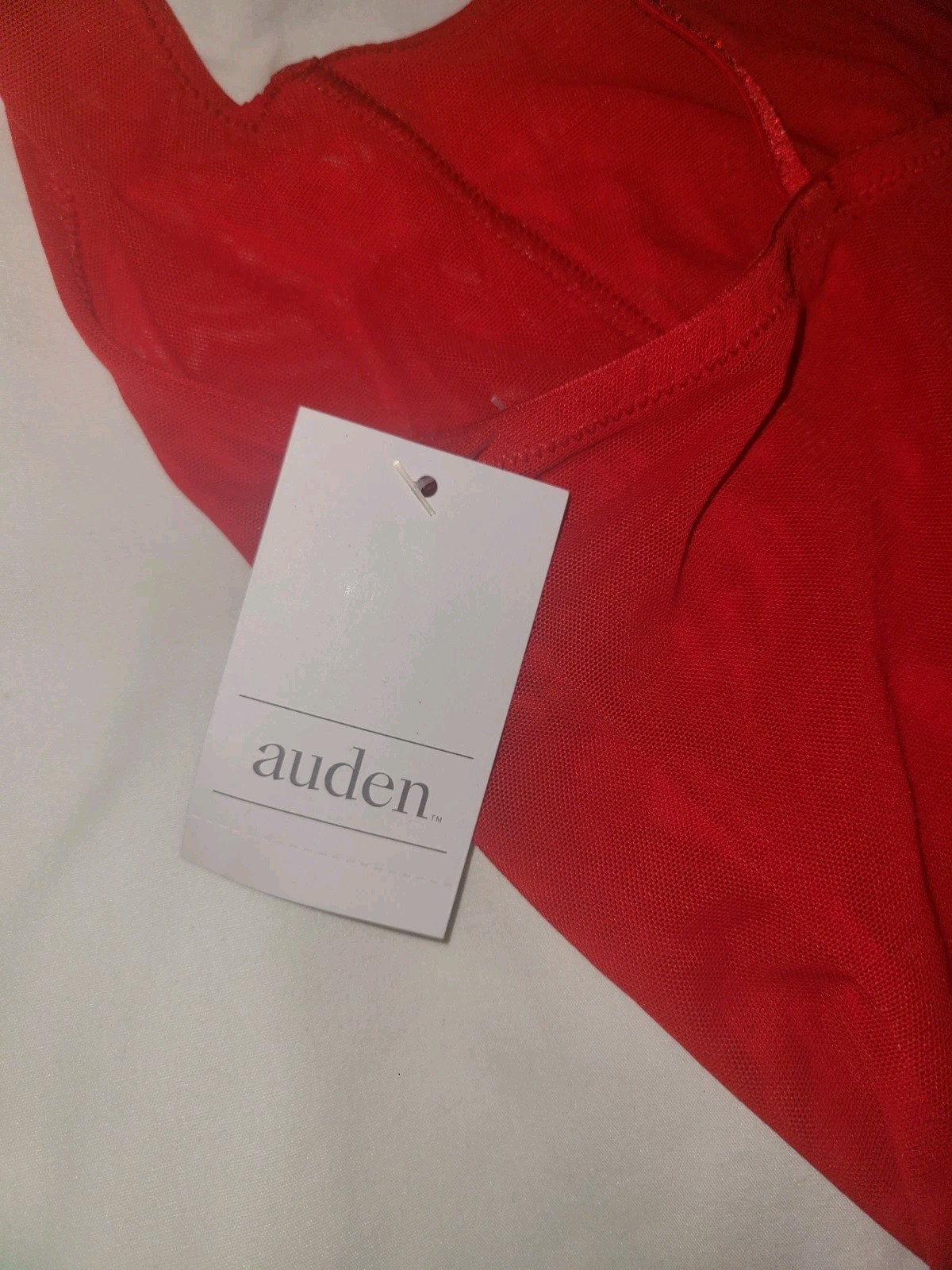 Holiday Teddy Size Medium Red Rhinestones Bling Thong Auden Sheer Holiday Teddy