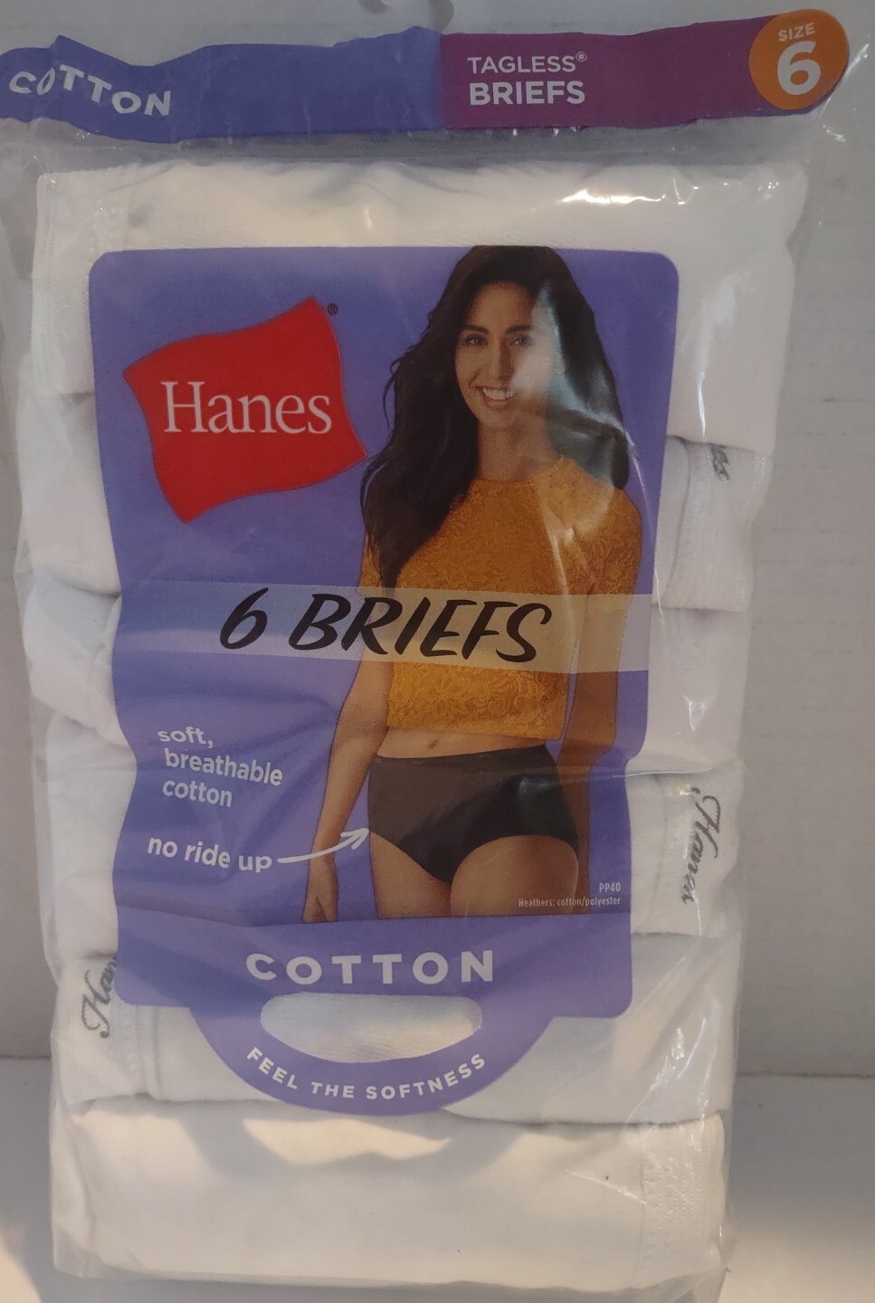 Hanes Women’s Panties 6-Pack No Ride Up Cotton Brief Cut Underwear Cool Comfort