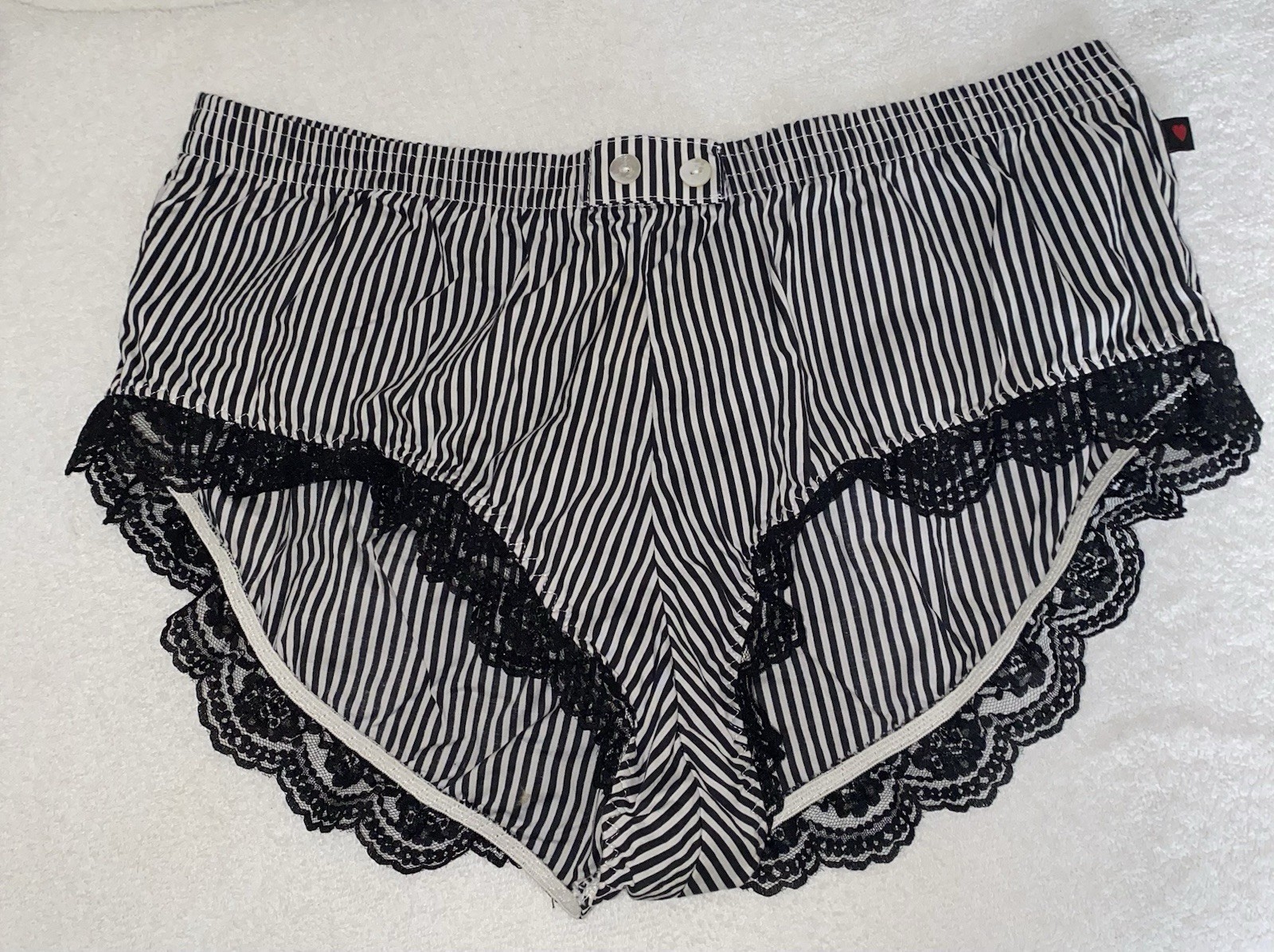 VTG Joe Boxer Hi Cut Boy Shorts Panties Lace LRG Cotton Spandex Blend CUTE