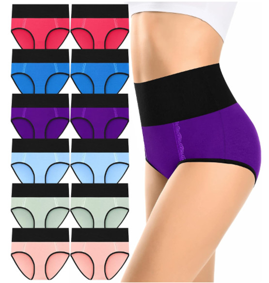 NEW Misswho 12 Pack Soft Stretch Breathable Full Coverage Underwear Size Large