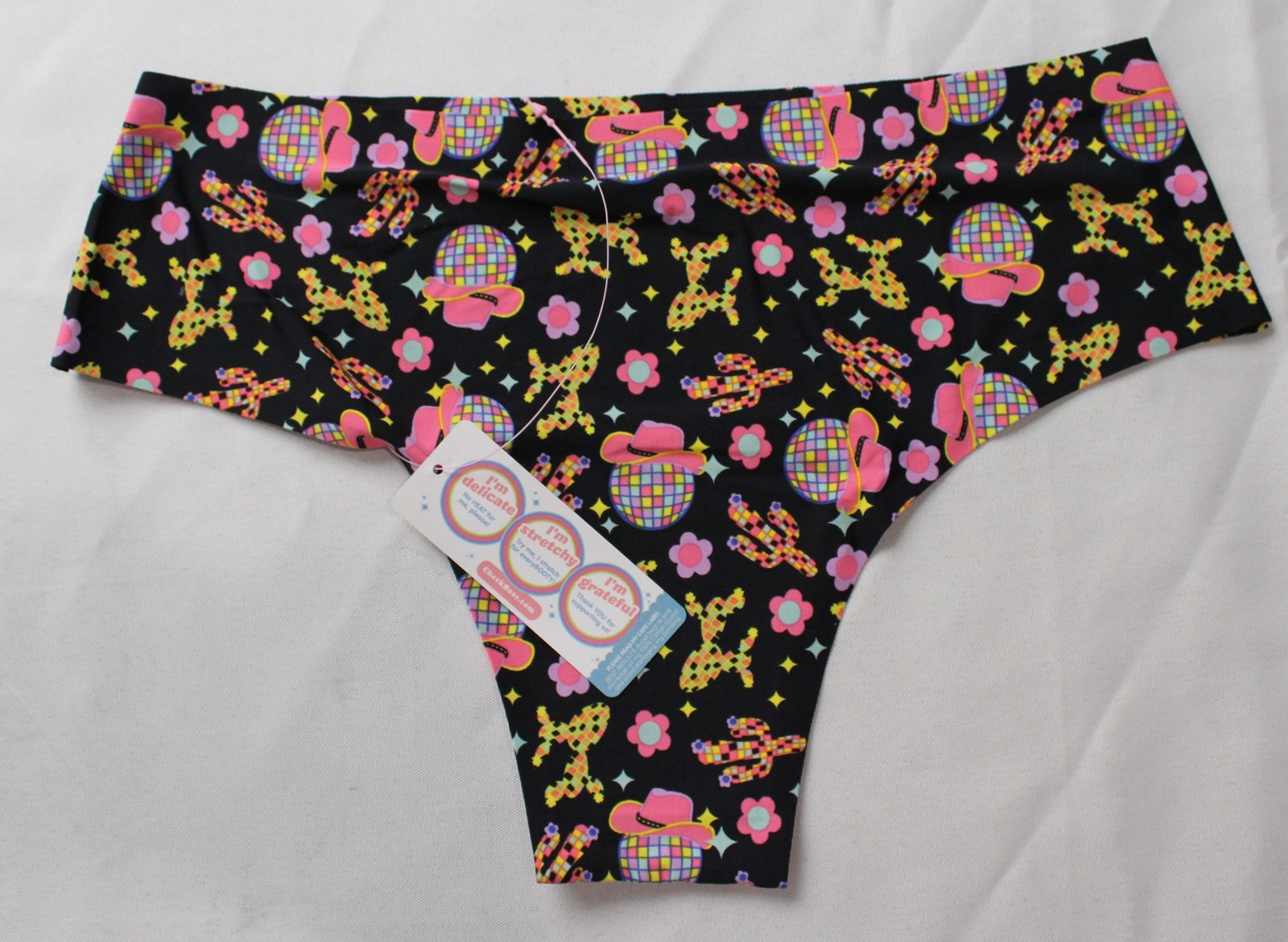 Cheek Boss Women’s Seamless Cheeky Underwear DH3 Disco Rodeo Medium NWT