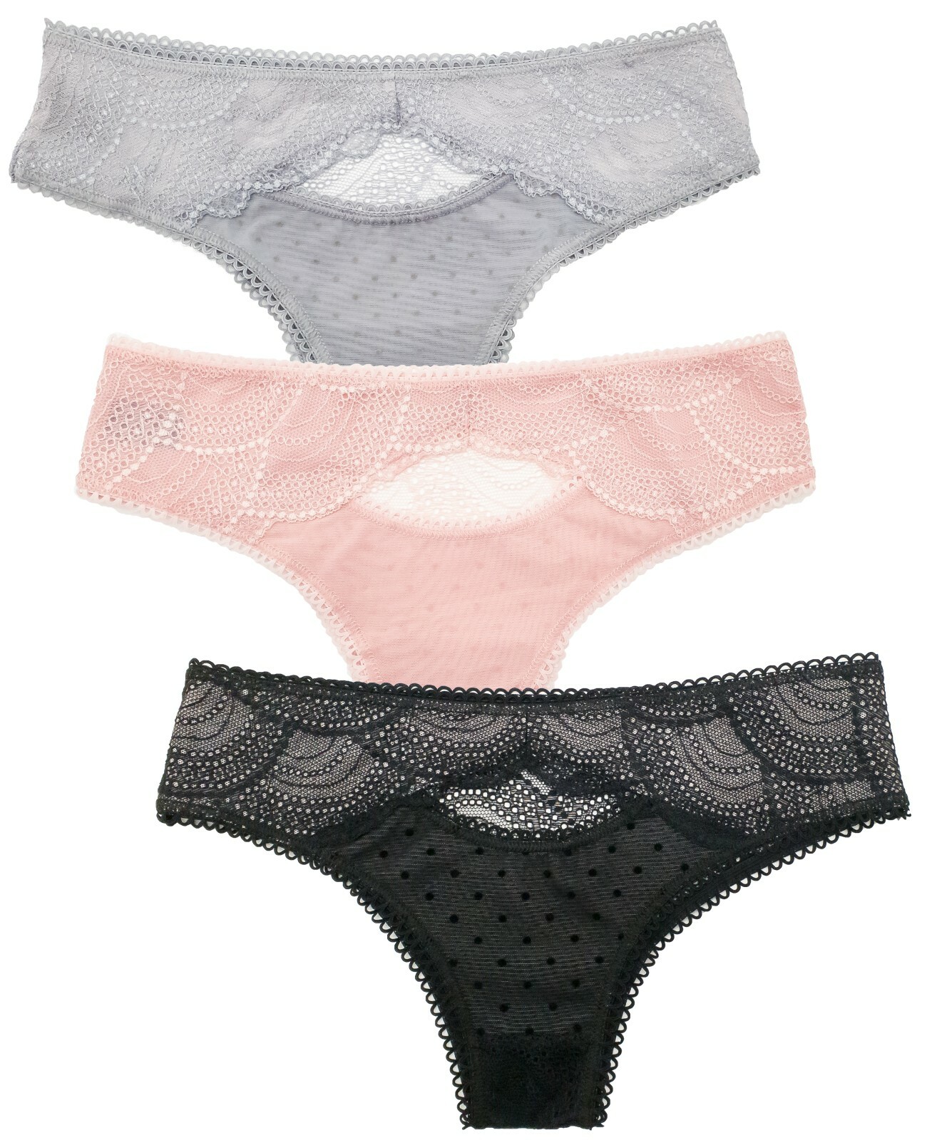Sexy Panties for Women Lace Front Keyhole Underwear Small – 3X Plus Size 3 Pack