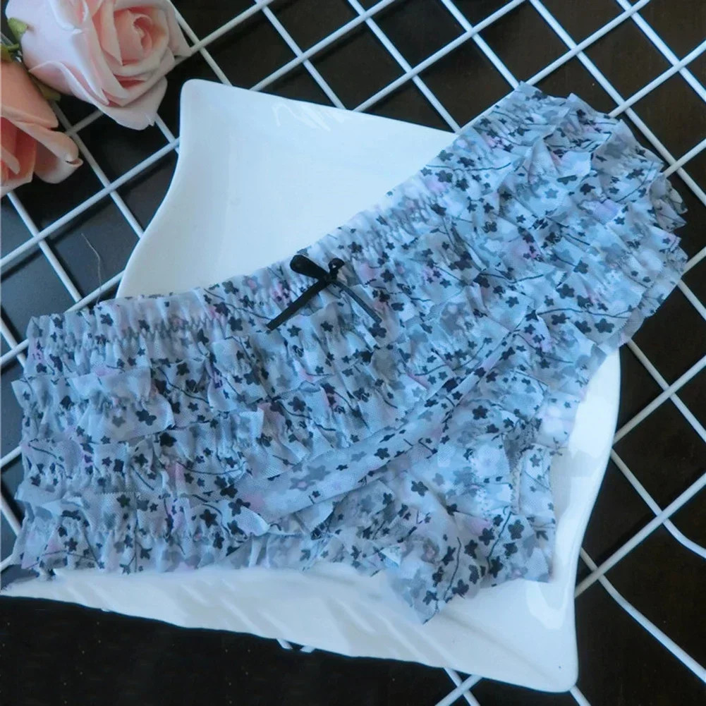 Lace Mid Rise Panties Polka Dot Mesh Soft Breathable Stretch Briefs Fit