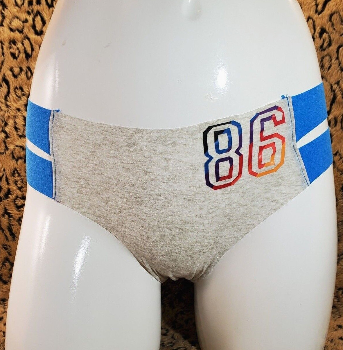 Victoria’s Secret PINK Rainbow 86 Gray Cheekster Panty S NWT Sexy