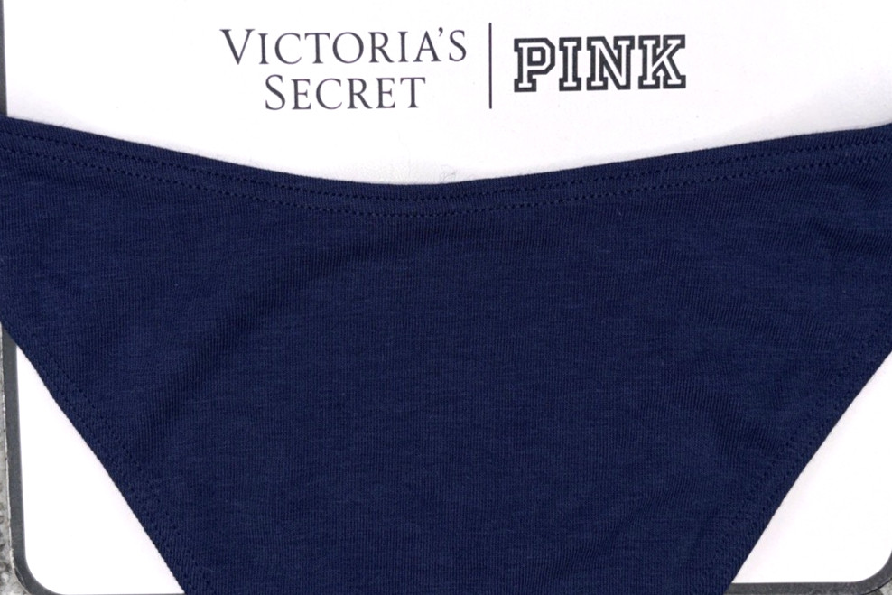 Victoria’s Secret PINK NWT Medium Blue High Leg Thong Panty Cute Spellout Sexy