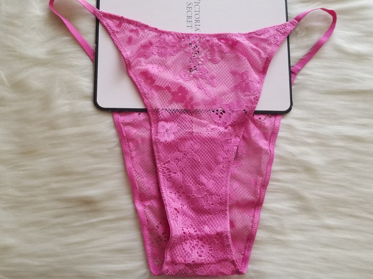 VICTORIA’S SECRET DREAM ANGELS RHINESTONE HEART STRING BRAZILIAN PANTY XL PINK