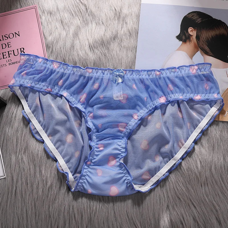 Mesh Lace Panties Low Rise Print Soft Breathable Stretch Briefs Fit Wear