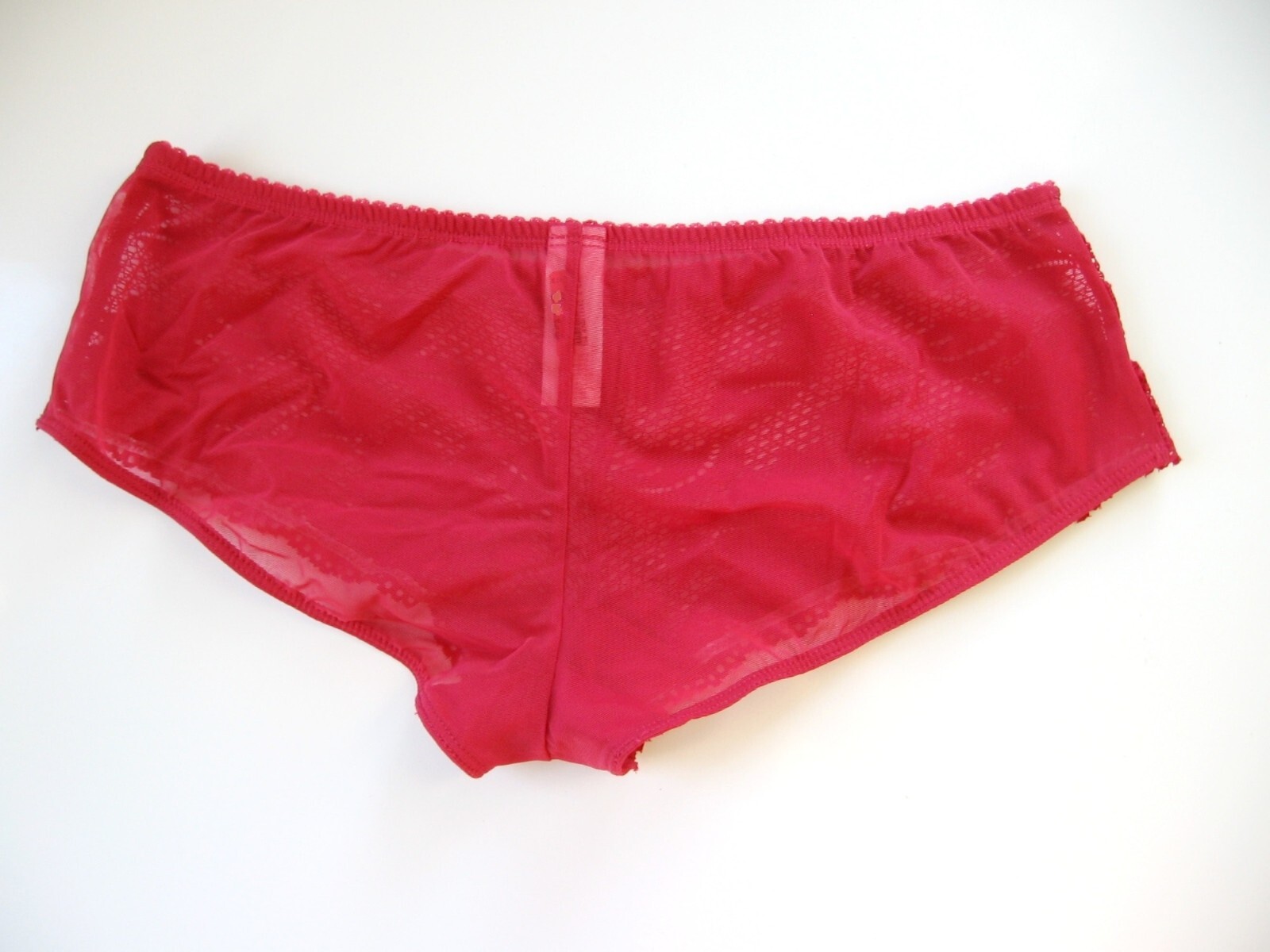 X0076 JLO Jennifer Lopez NEW Red Stretch Sheer Floral Lace Mesh Panel Hipster S