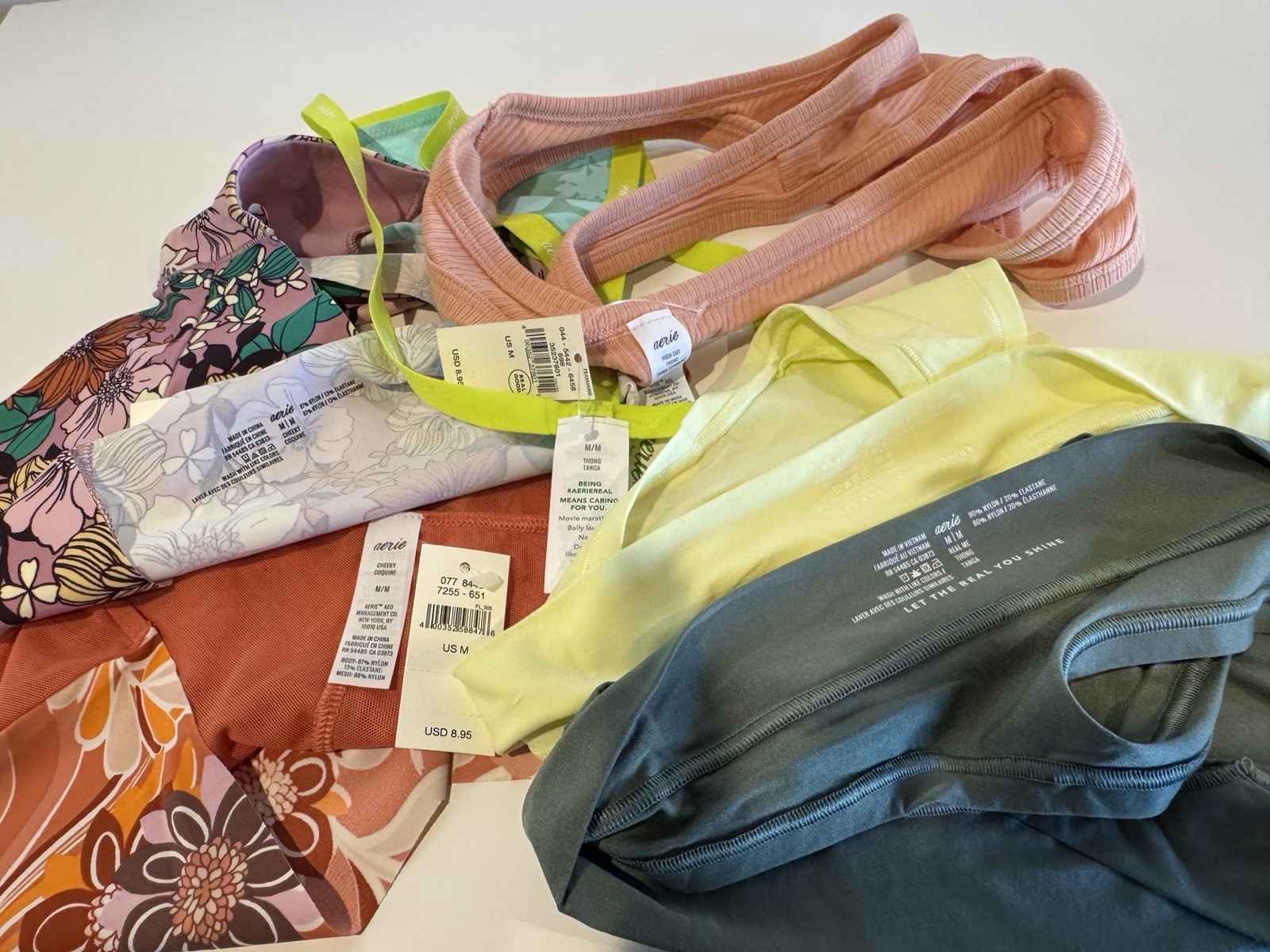 NWT Aerie Underwear No Show Smooth Seamless Cheeky 6 Pack Multicolor Sz M