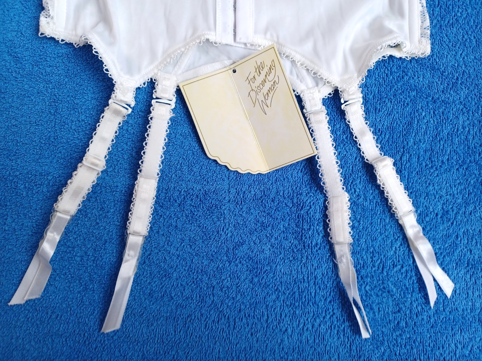 PANACHE Lingerie Beautiful Cream Smooth Satin Side Lace Suspender Basque Sze 32B