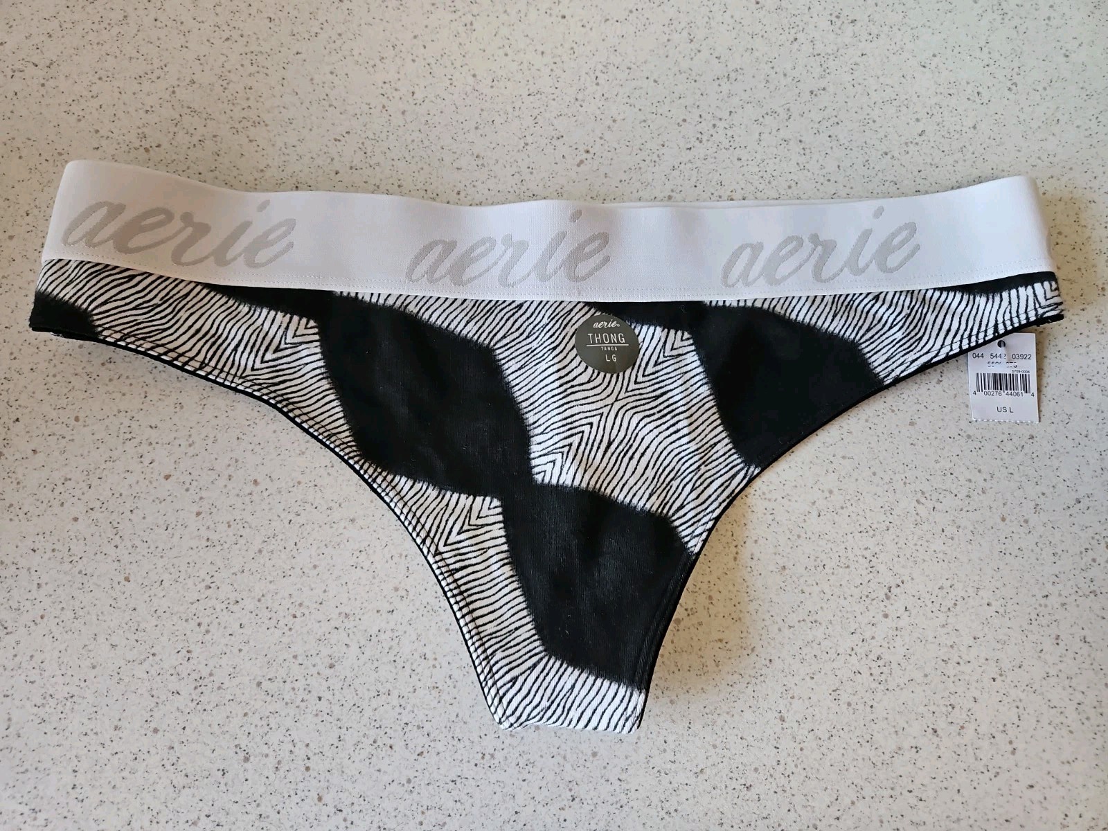 Vintage Aerie American Eagle Large Logo Thick Waistband Thong Panties Large