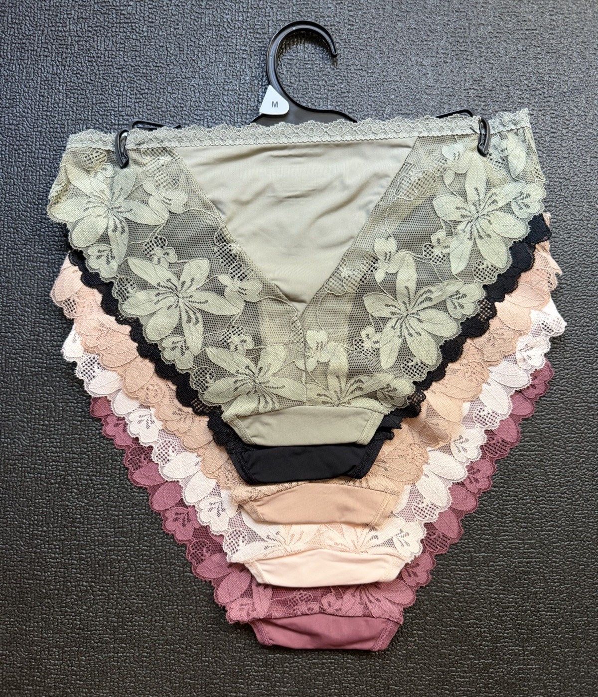 5 Pack TAHARI Bikini Panties With Lace Detail Sz M Bundle Set Lot