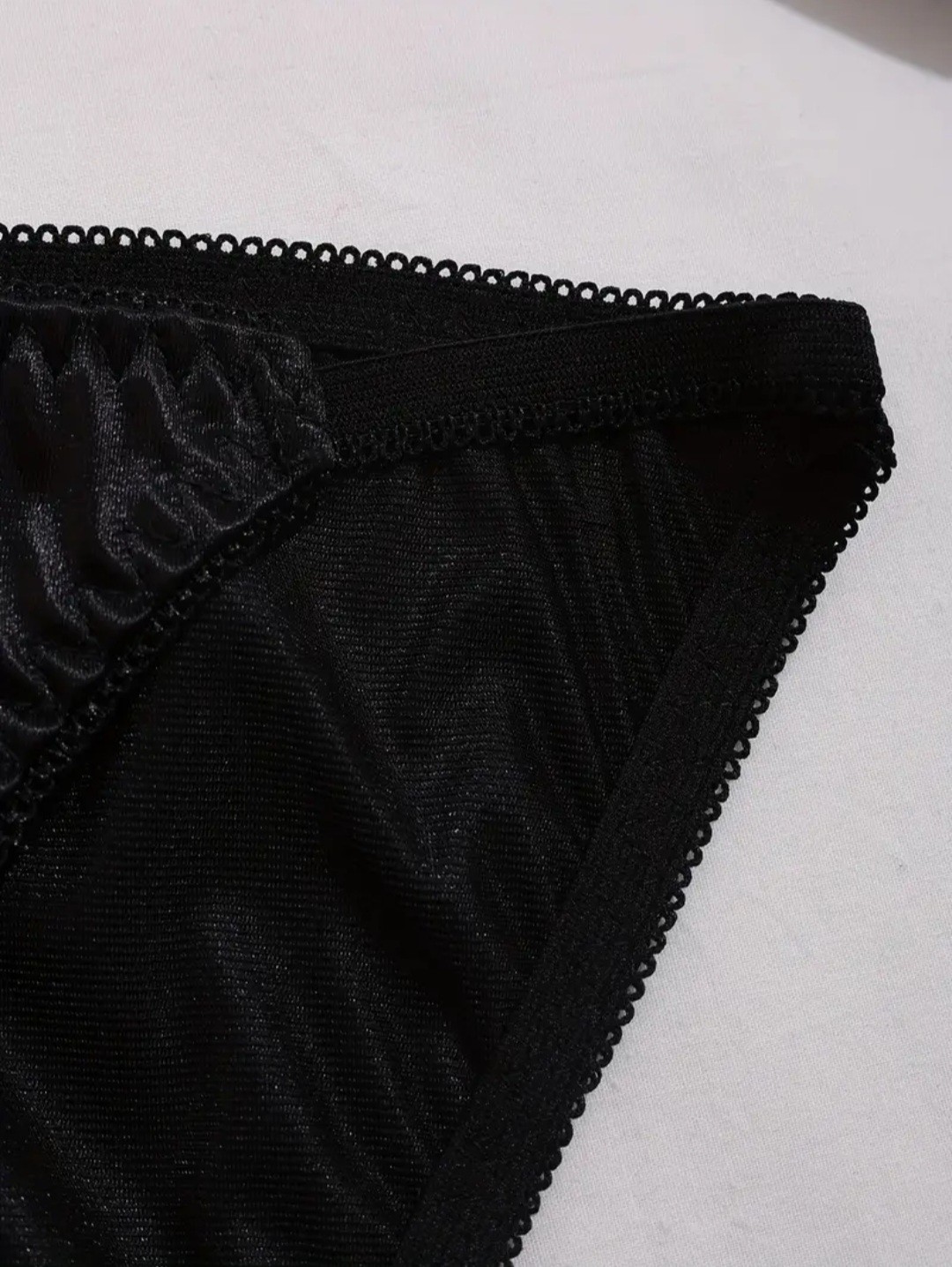 6 Pack Stretch Luxe Satin String Panties Womens S M L XL Black Wine Copper Cream