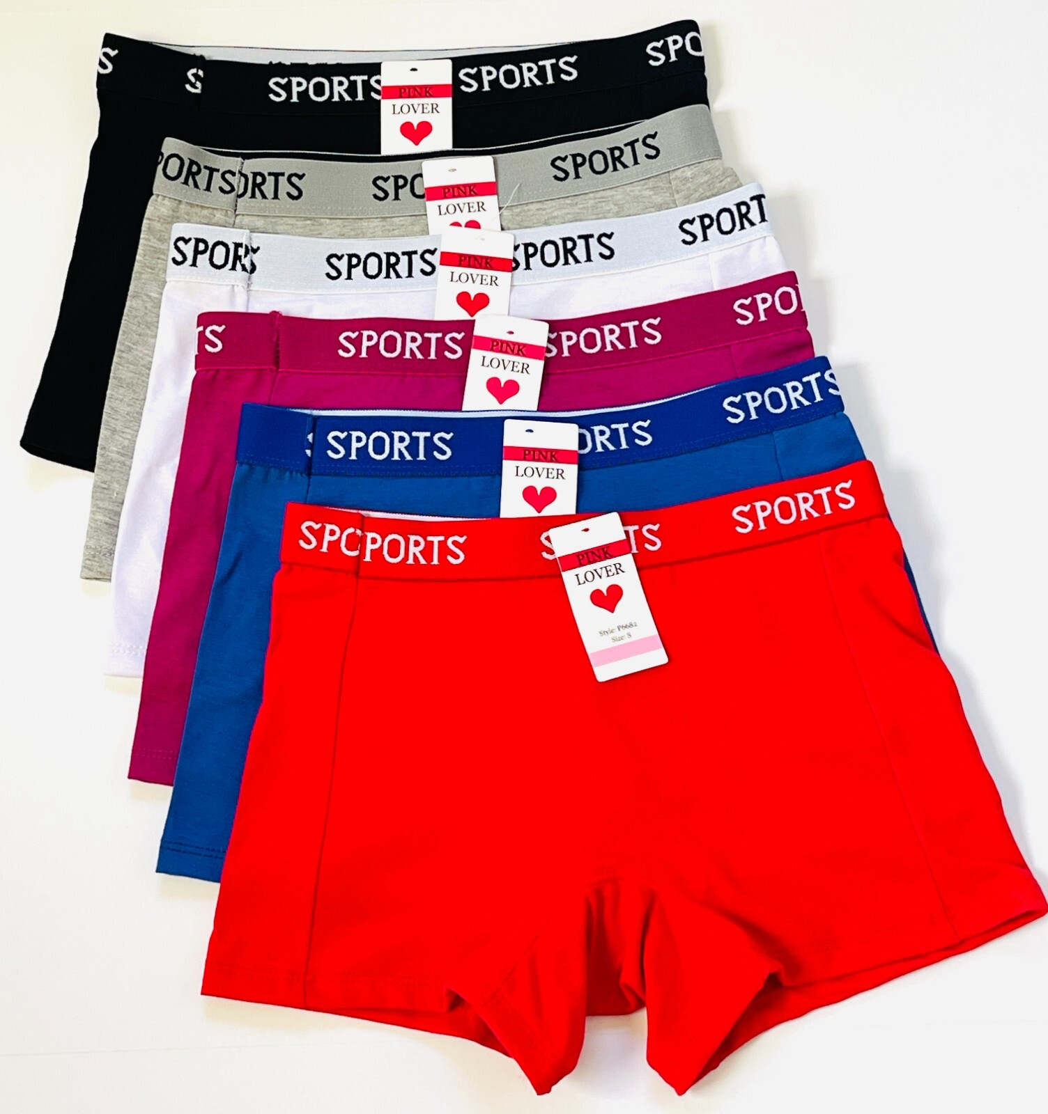 6 Women’s Sports Cotton Boxer Shorts BoyShorts Yoga Fitness Gym Lot 6682 Size 2X