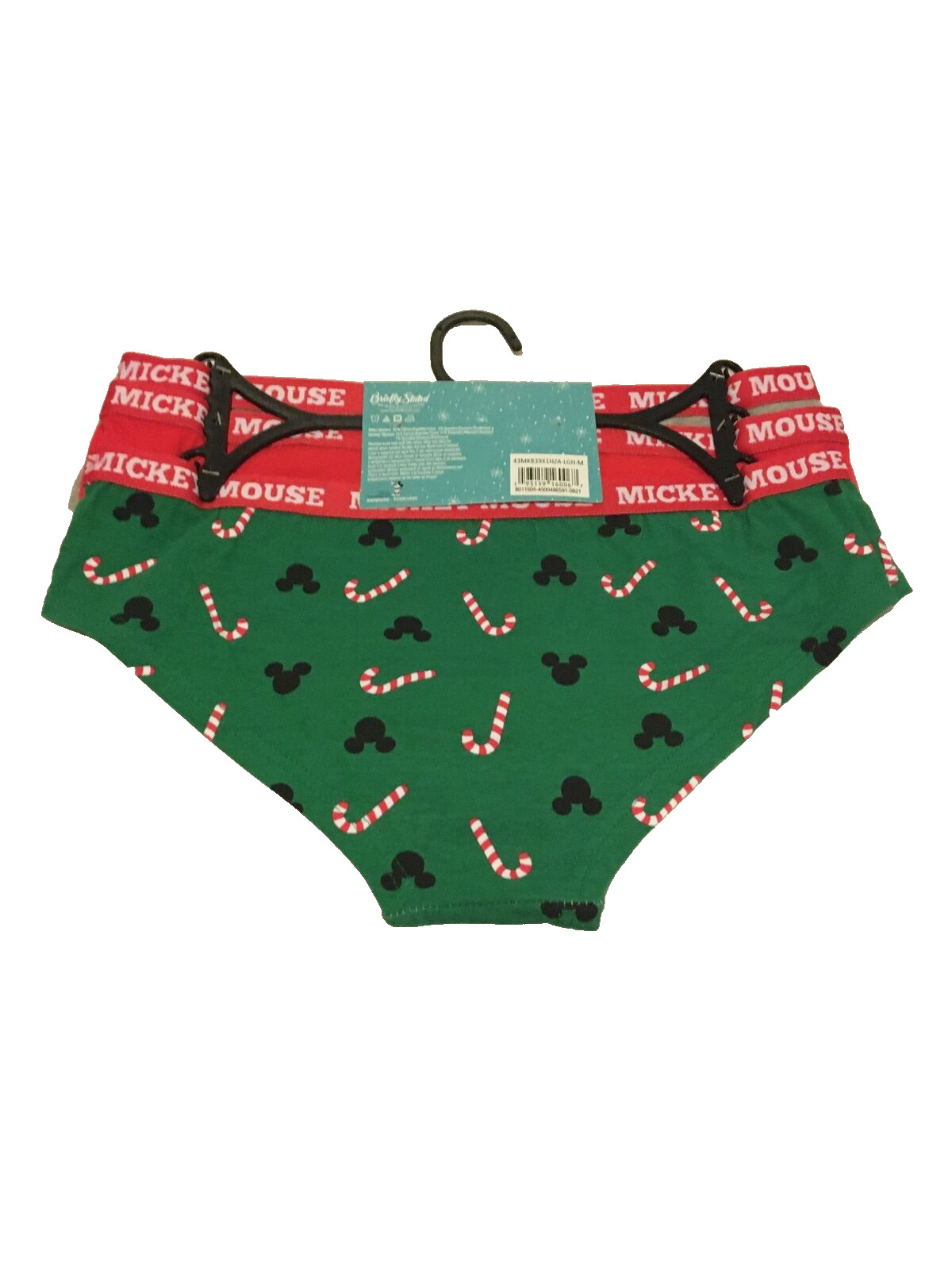 Disney MICKEY MOUSE Christmas Cotton Stretch Hipster 3 Pack Woman’s Size L NEW