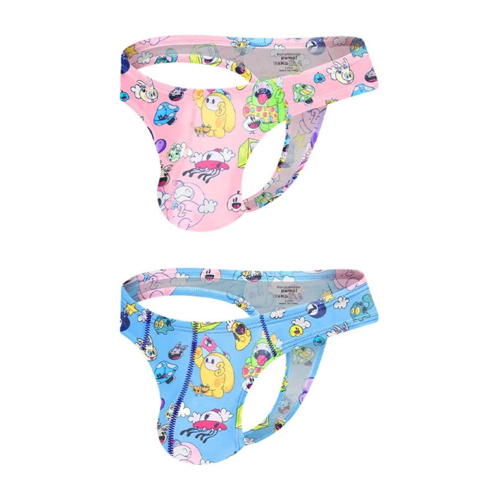 1/2/3PCS Man Thongs Underwear Hot Sale Modal Graffiti Printed Sexy Men Underpant