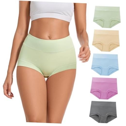 5 Pack Womens Cotton High Waisted Full Coverage 4X-Large Multicolor-5pack