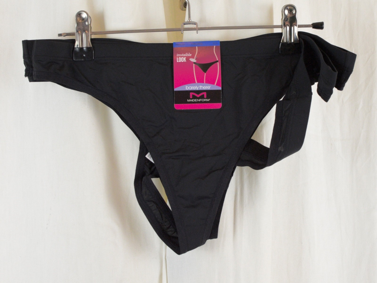 Maidenform Womens 3 PACK String Thong Panties Underwear Black Size 8/XL