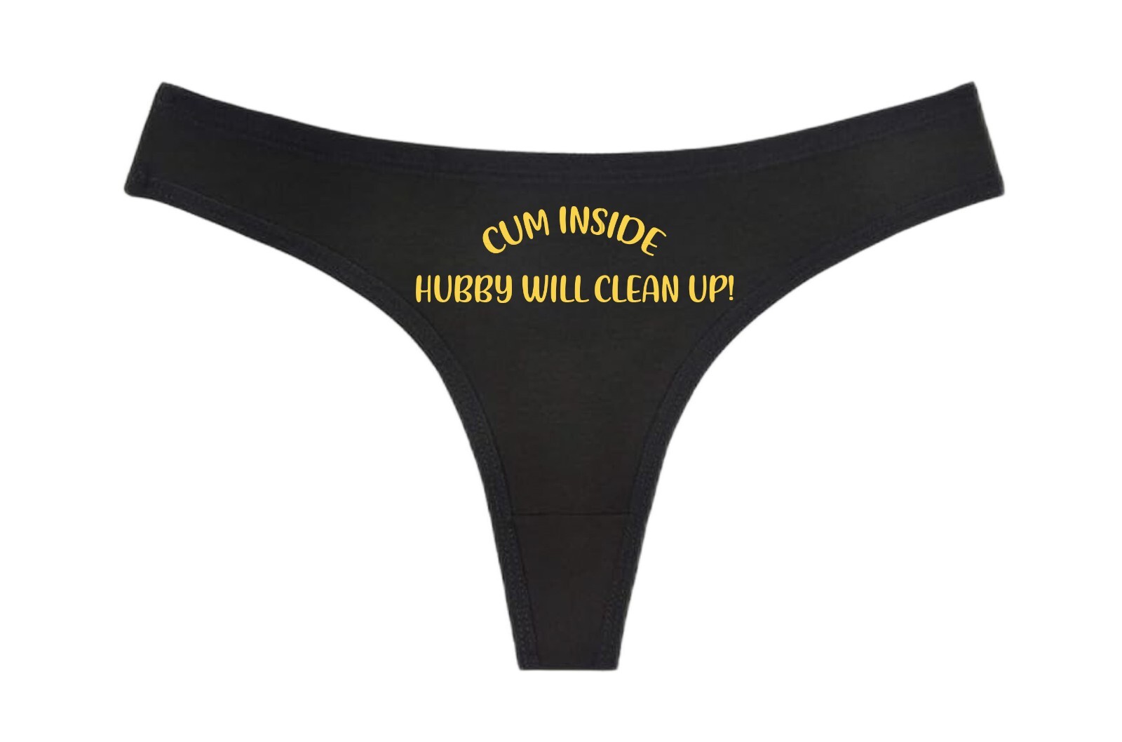 CUM INSIDE Hubby Will Clean Up! – Black Thong – Color Choices- Hot Wife Swingers
