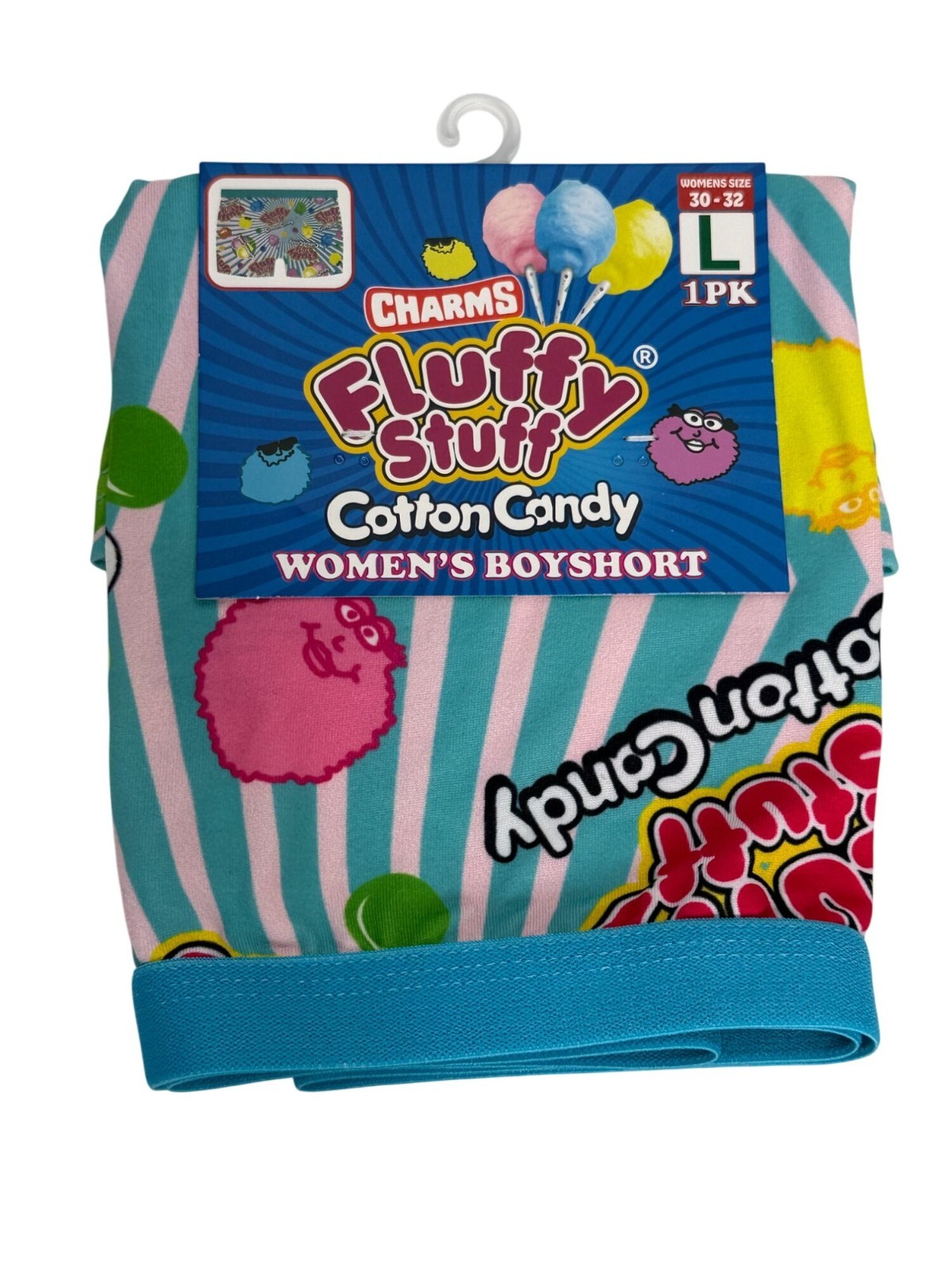 Fluffy Stuff Cotton Candy Womens Boyshort Underwear Pajama Shorts L NWT