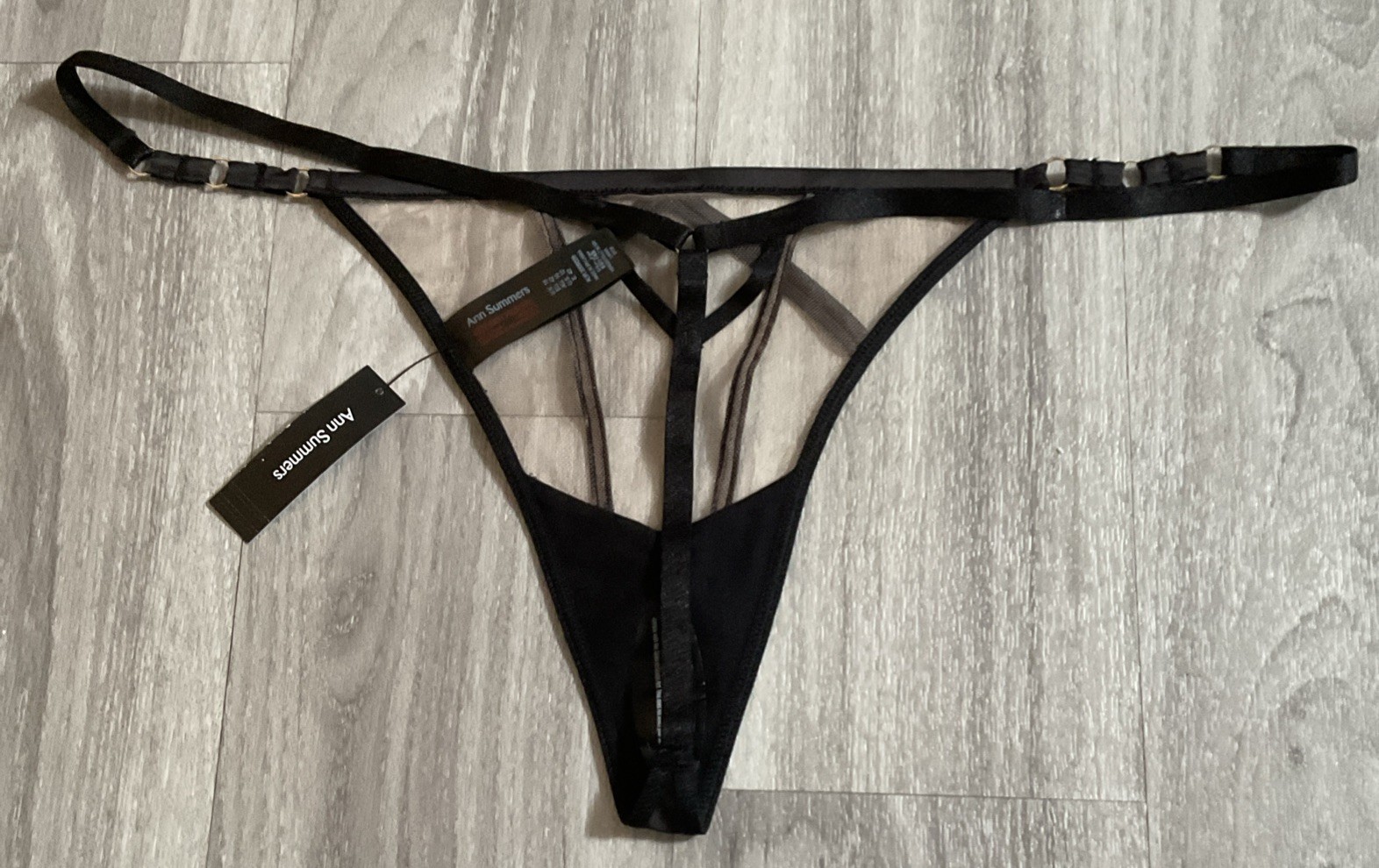 Ann Summers- SHEER DESIRE – Thong – Size 16 – New With Tags RRP £14 Black