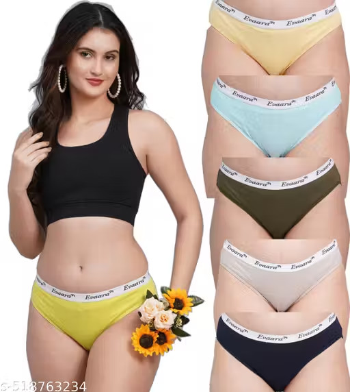 6 Pcs Cotton Hipster Brief Panty for Women & Girls | Soft Fabric |Assorted Color