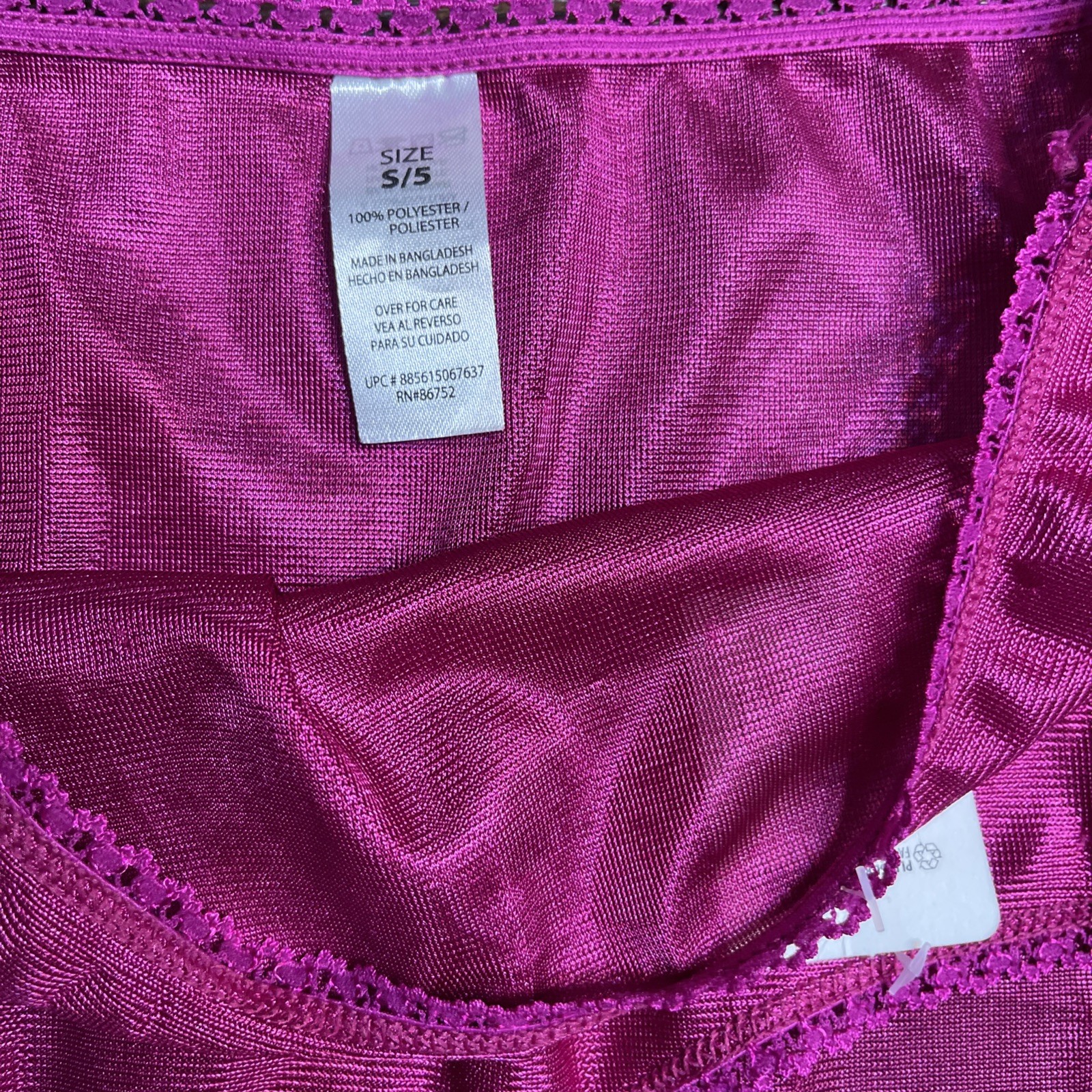 NWT Simply Basic Brief Panty Magenta Satin Small Sissy Shiny Fetish Vintage