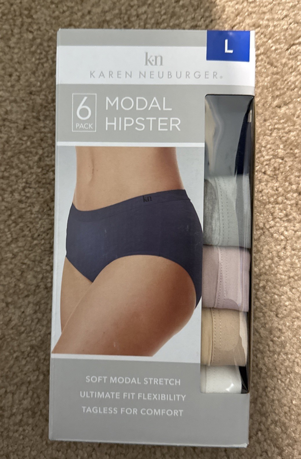 Karen Neuburger Women’s Underwear Panties 6-Pack Soft Modal Hipster Size Large
