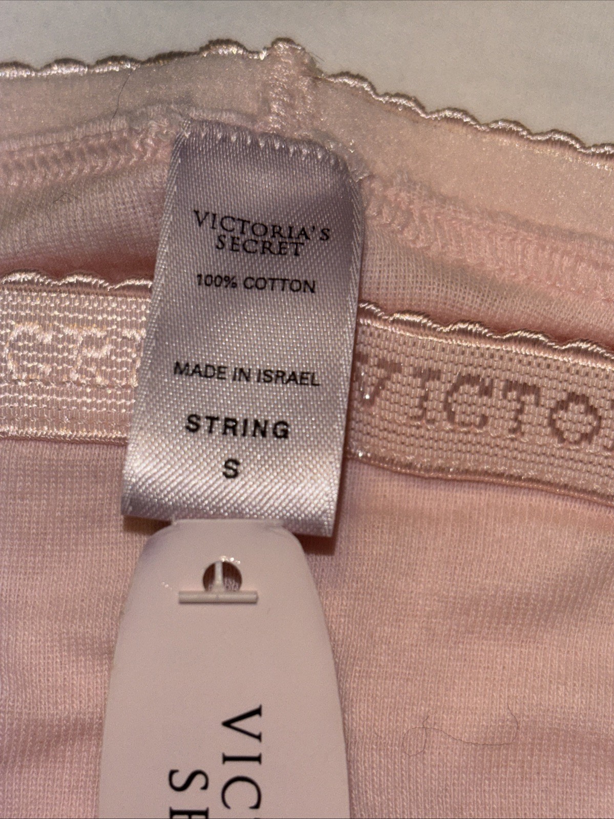Victoria’s Secret String Bikini Panties. New with Tags Size Small .pink Logo