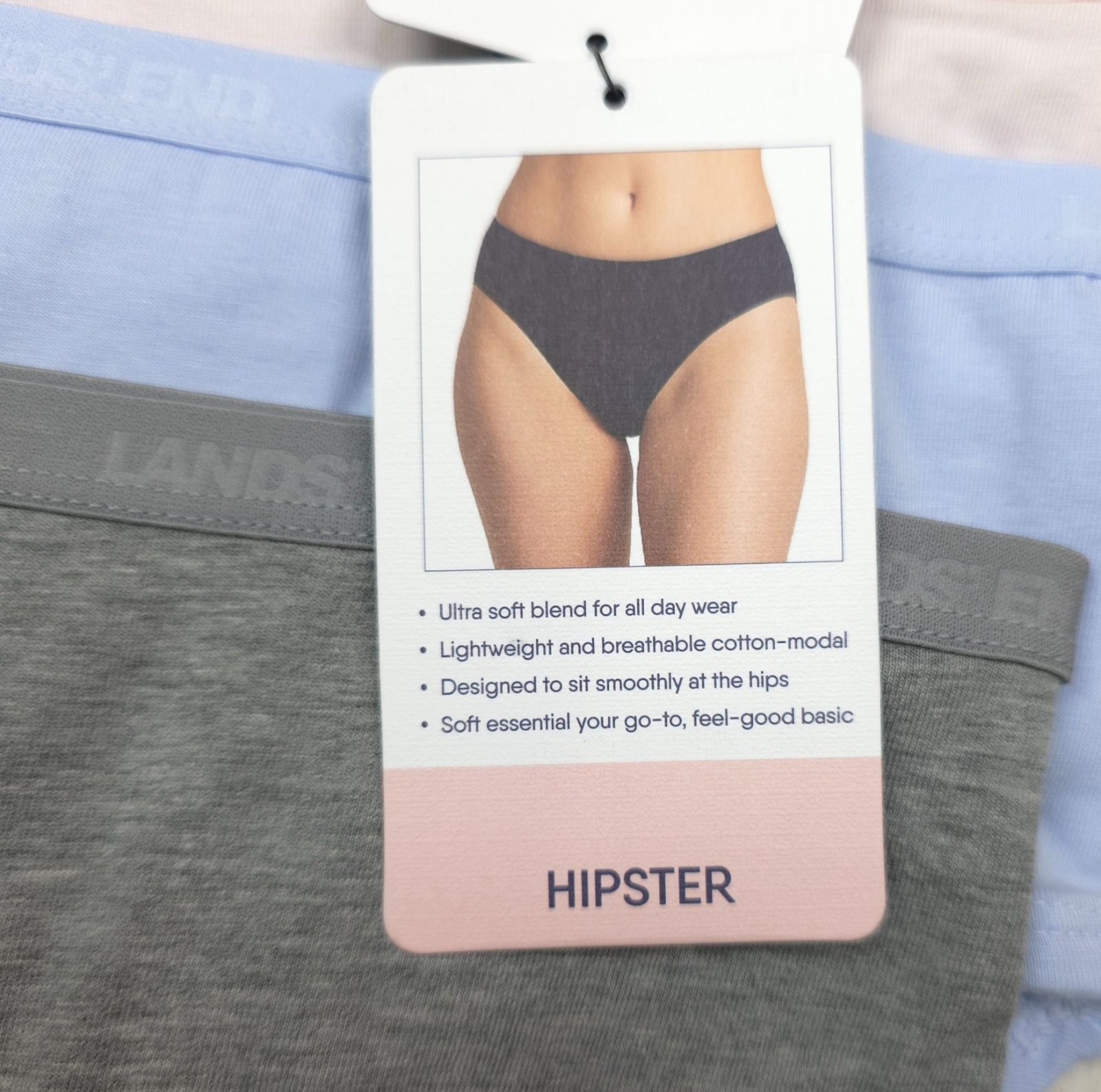 Lands End Womens Cotton Modal Hipster Underwear Panties 6-Pack Size M (10-12)