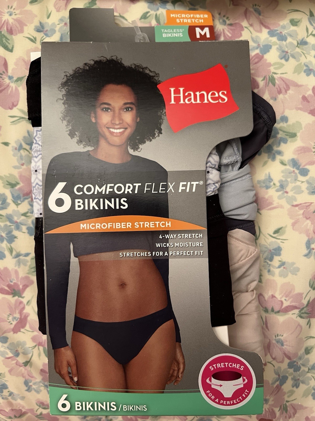 6 pack Size M Hanes Microfiber Comfort Flex Bikinis Panties Seamless Underwear