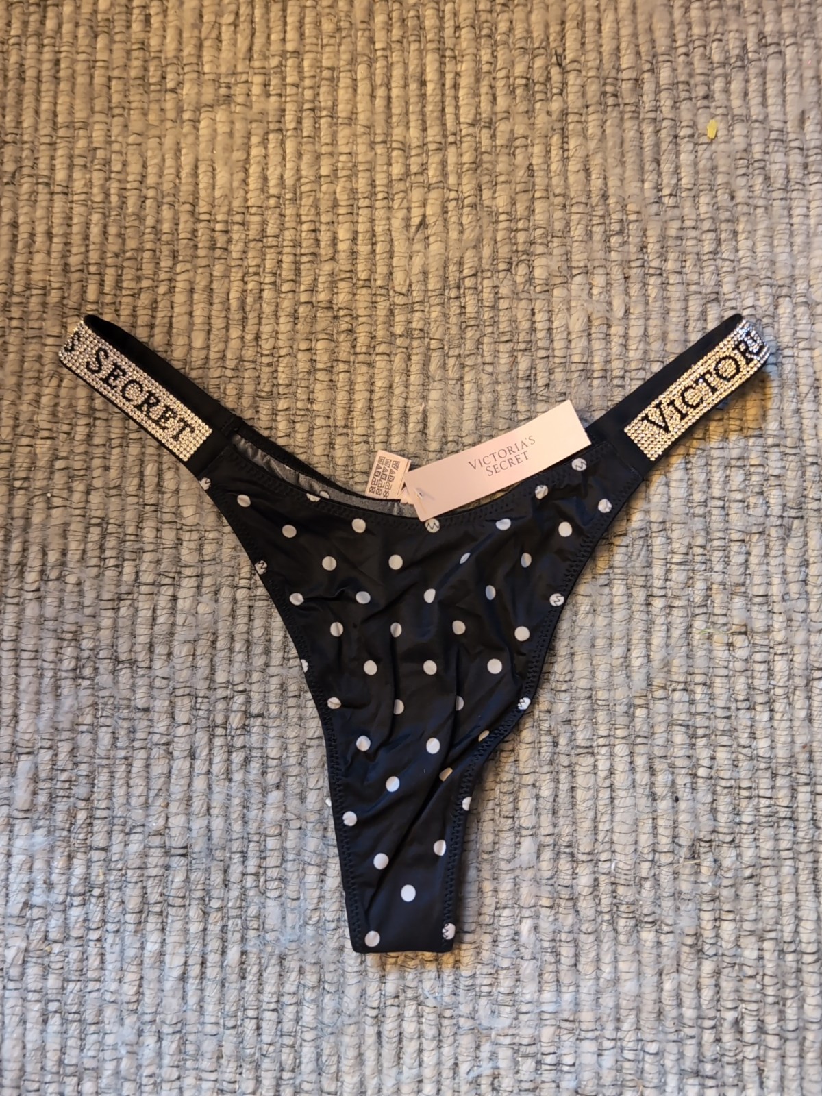 NWT Lot Victoria’s Secret Very Sexy Sz M Pink Logo Stripe Shine Polka Dot Thong